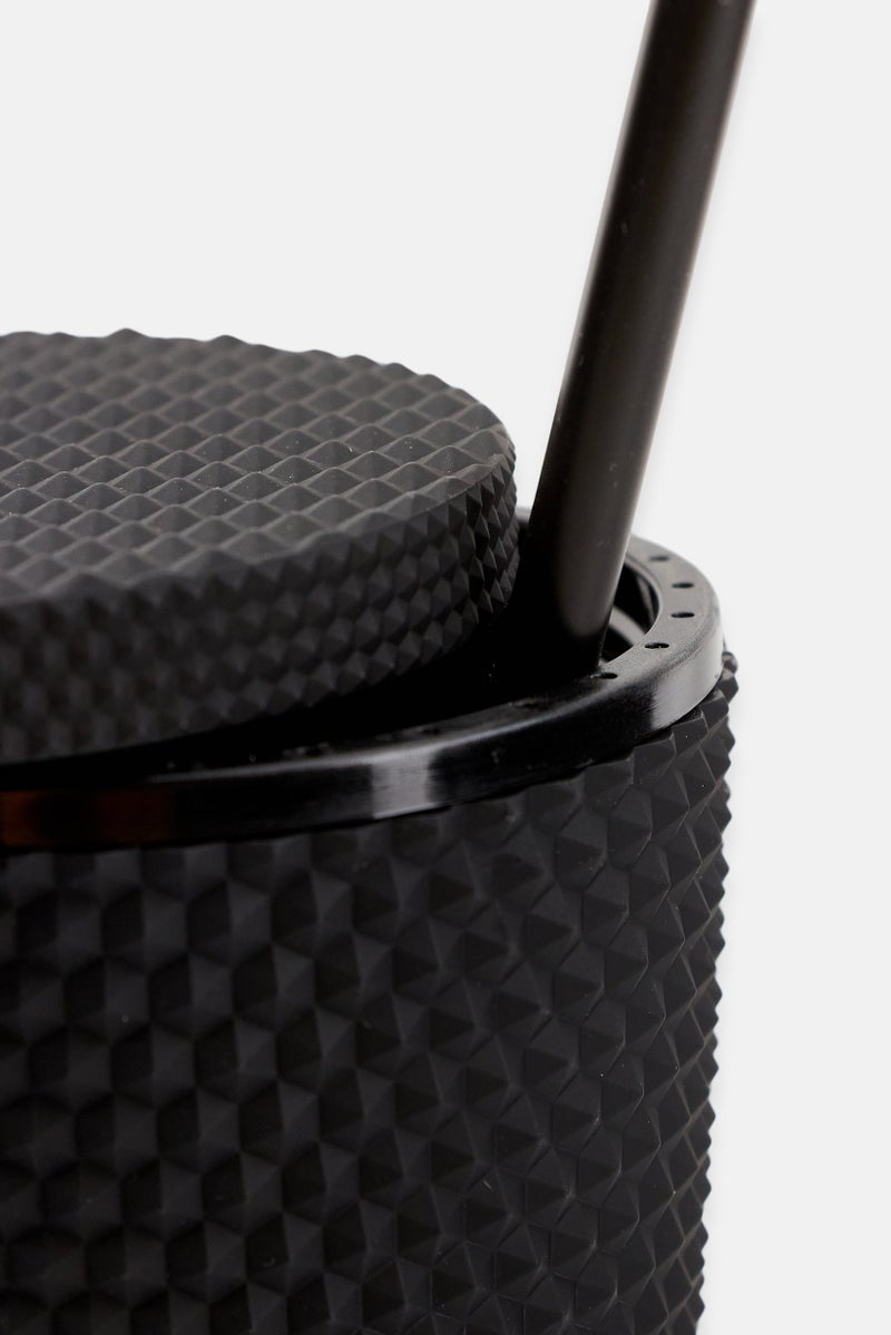 Motiv كوب مزخرف مع غطاء وقشة، أسود - Image 3